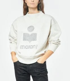 MARANT ÉTOILE Sweatshirt Moby Coton Écru -Majestic Filatures shop imare look20221110 277