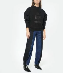 MARANT ÉTOILE Sweatshirt Moby Coton Noir -Majestic Filatures shop imare look20221110 313