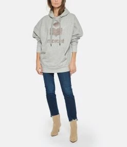 MARANT ÉTOILE Sweatshirt Mansel Coton Gris -Majestic Filatures shop imare look20221115 136
