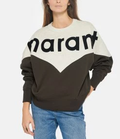 MARANT ÉTOILE Sweatshirt Houston Coton Noir Délavé -Majestic Filatures shop imare look20221115 206