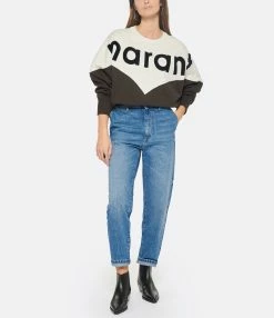 MARANT ÉTOILE Sweatshirt Houston Coton Noir Délavé -Majestic Filatures shop imare look20221115 210
