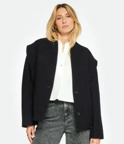 MARANT ÉTOILE Veste Drogo Laine Vierge Noir Midnight -Majestic Filatures shop imare look20221129 320
