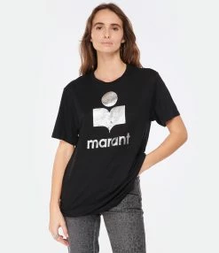 MARANT ÉTOILE Tee-shirt Zewel Lin Noir -Majestic Filatures shop imare look20221130 276