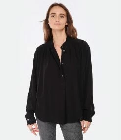 MARANT ÉTOILE Blouse Bérangère Noir 7 MARANT ÉTOILE Blouse Bérangère Noir -Majestic Filatures shop imare look20221130 286