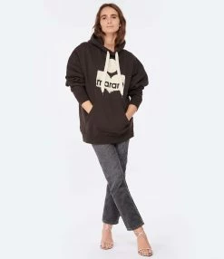 MARANT ÉTOILE Sweatshirt Mansel Coton Noir Délavé -Majestic Filatures shop imare look20221130 301