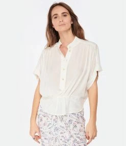 MARANT ÉTOILE Top Azalea Écru 9 MARANT ÉTOILE Top Azalea Écru -Majestic Filatures shop imare look20221130 338