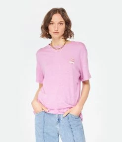 MARANT ÉTOILE Tee-shirt Zewel Lin Lilas -Majestic Filatures shop imare look20221205 267
