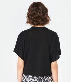 MARANT ÉTOILE Tee-shirt Kyanza Lin Noir -Majestic Filatures shop imare look20221205 318
