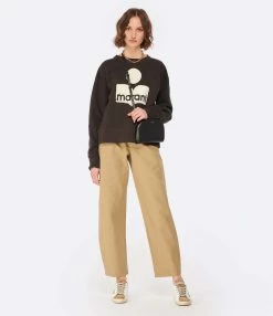 MARANT ÉTOILE Sweatshirt Mobyli Coton Noir Délavé -Majestic Filatures shop imare look20221205 570 1