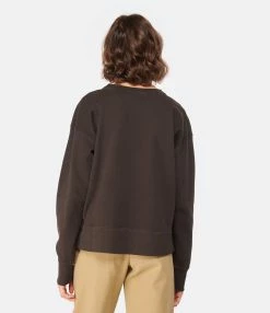 MARANT ÉTOILE Sweatshirt Mobyli Coton Noir Délavé -Majestic Filatures shop imare look20221205 579