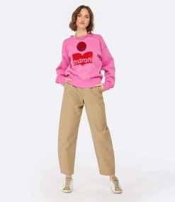 MARANT ÉTOILE Sweatshirt Mobyli Coton Rose 9 MARANT ÉTOILE Sweatshirt Mobyli Coton Rose -Majestic Filatures shop imare look20221205 618 1