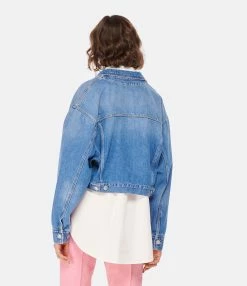 MARANT ÉTOILE Veste Tadia Coton Bleu Clair -Majestic Filatures shop imare look20221205 738