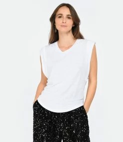 MARANT ÉTOILE Tee-shirt Kotty Lin Blanc 8 MARANT ÉTOILE Tee-shirt Kotty Lin Blanc -Majestic Filatures shop imare look20221206 299