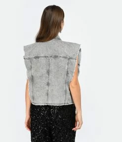MARANT ÉTOILE Veste Tyra Coton Gris Clair -Majestic Filatures shop imare look20221206 321