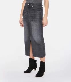 MARANT ÉTOILE Jupe Longue Tilauria Gris -Majestic Filatures shop imare look20221220 326