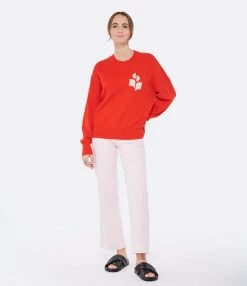 MARANT ÉTOILE Pull Atlee Coton Rouge Vermillon -Majestic Filatures shop imare look20221221 297