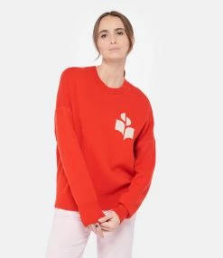 MARANT ÉTOILE Pull Atlee Coton Rouge Vermillon -Majestic Filatures shop imare look20221221 298