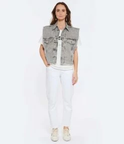 MARANT ÉTOILE Veste Tyra Coton Gris Clair -Majestic Filatures shop imare look20230104 157