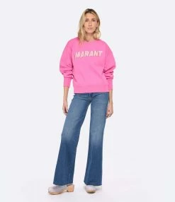 MARANT ÉTOILE Sweatshirt Mobyli Coton Rose -Majestic Filatures shop imare look20230111 607
