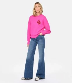 MARANT ÉTOILE Pull Atlee Coton Rose Néon -Majestic Filatures shop imare look20230111 626