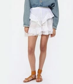 MARANT ÉTOILE Jupe Moana Coton Blanc -Majestic Filatures shop imare look20230117 485