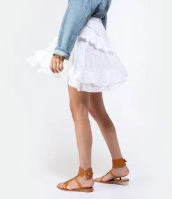 MARANT ÉTOILE Jupe Moana Coton Blanc -Majestic Filatures shop imare look20230117 487