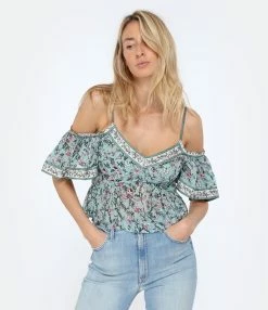 MARANT ÉTOILE Top Garuva Coton Amande -Majestic Filatures shop imare look20230117 61