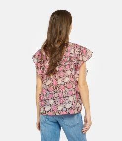 MARANT ÉTOILE Top Layona Coton Fleuri -Majestic Filatures shop imare look20230118 242