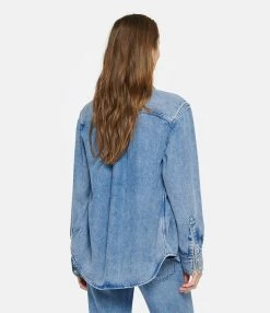 MARANT ÉTOILE Chemise Tahis Denim Bleu Clair -Majestic Filatures shop imare look20230118 245