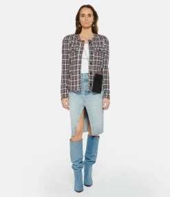 MARANT ÉTOILE Veste Nelly Coton Midnight Rouge -Majestic Filatures shop imare look20230118 262