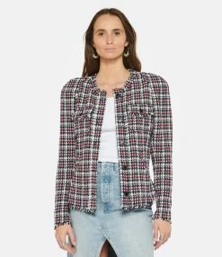 MARANT ÉTOILE Veste Nelly Coton Midnight Rouge -Majestic Filatures shop imare look20230118 266