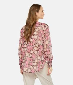 MARANT ÉTOILE Chemise Mexika Coton Imprimé Rose -Majestic Filatures shop imare look20230118 394