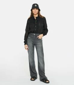 MARANT ÉTOILE Top Metina Noir -Majestic Filatures shop imare look20230118 44