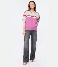 MARANT ÉTOILE Pull Carry Coton Rose 9 MARANT ÉTOILE Pull Carry Coton Rose -Majestic Filatures shop imare look20230126 110