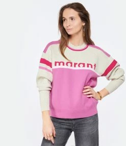 MARANT ÉTOILE Pull Carry Coton Rose 8 MARANT ÉTOILE Pull Carry Coton Rose -Majestic Filatures shop imare look20230126 113
