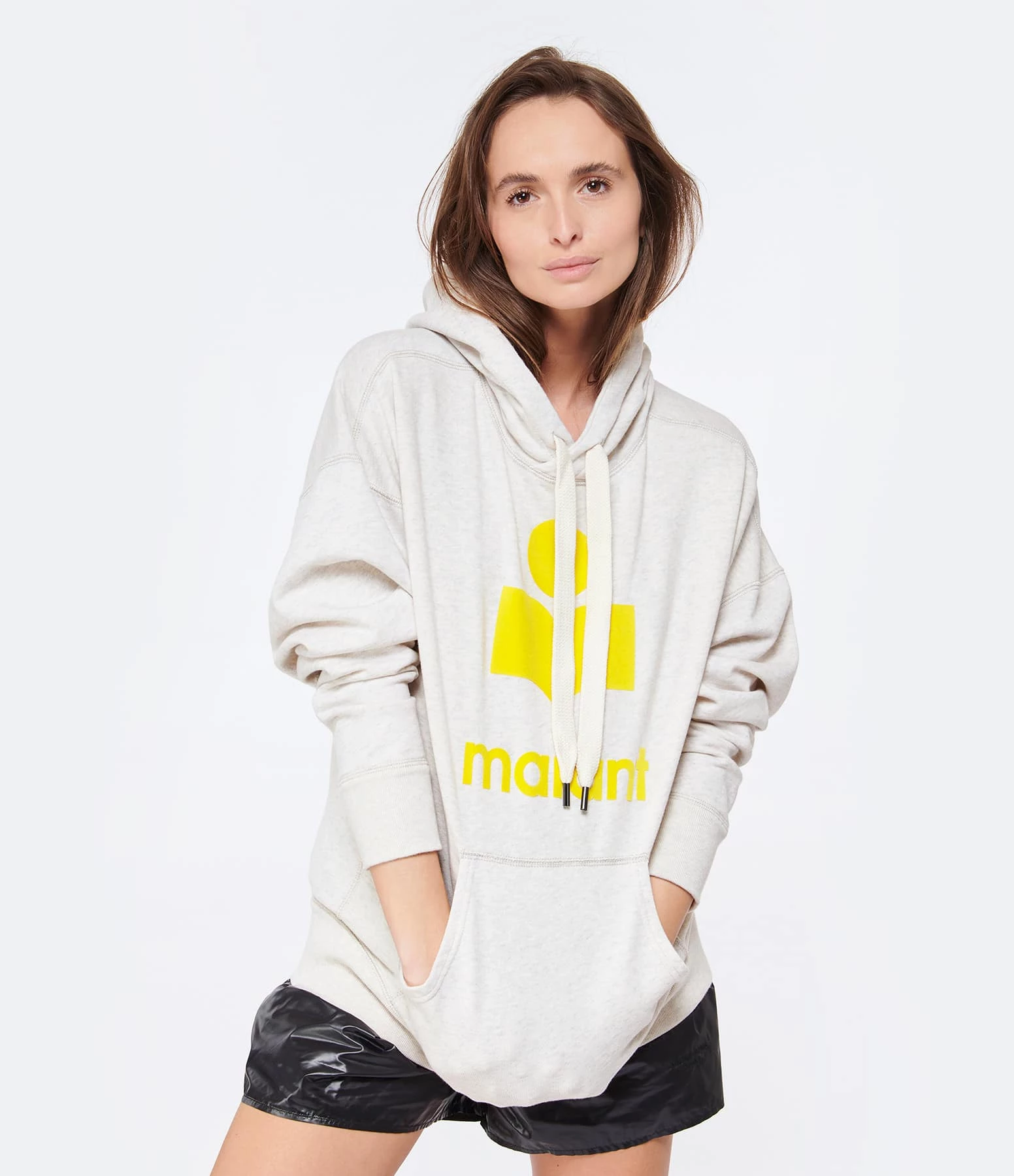 MARANT ÉTOILE Sweatshirt Mansel Coton Écru Jaune 3 MARANT ÉTOILE Sweatshirt Mansel Coton Écru Jaune – Image 3