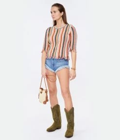 MARANT ÉTOILE Short Eneidao Coton Bleu Clair -Majestic Filatures shop imare look20230126 202