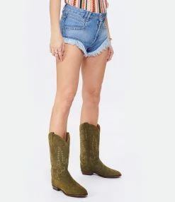 MARANT ÉTOILE Short Eneidao Coton Bleu Clair -Majestic Filatures shop imare look20230126 218