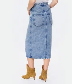 MARANT ÉTOILE Jupe Longue Tilauria Bleu Clair -Majestic Filatures shop imare look20230126 53