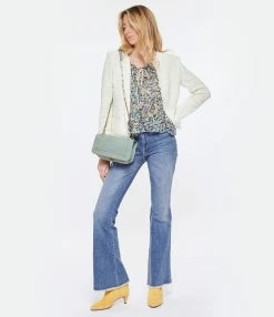 MARANT ÉTOILE Top Fabino Imprimé Vert Écru -Majestic Filatures shop imare look20230207 175