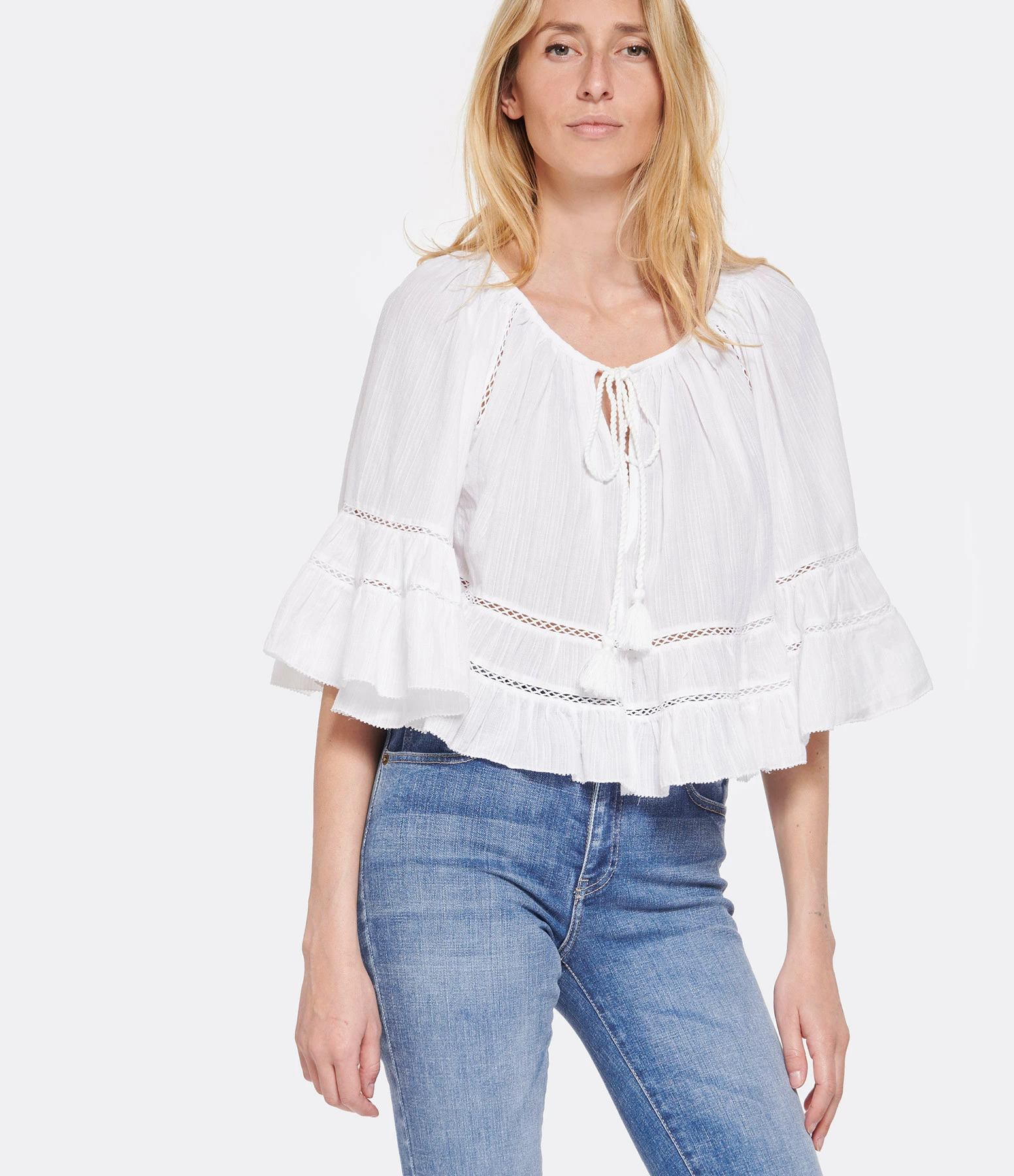 MARANT ÉTOILE Top Liam Coton Blanc 2 MARANT ÉTOILE Top Liam Coton Blanc – Image 2