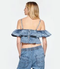 MARANT ÉTOILE Top Voloteo Coton Bleu 8 MARANT ÉTOILE Top Voloteo Coton Bleu -Majestic Filatures shop imare look20230207 72