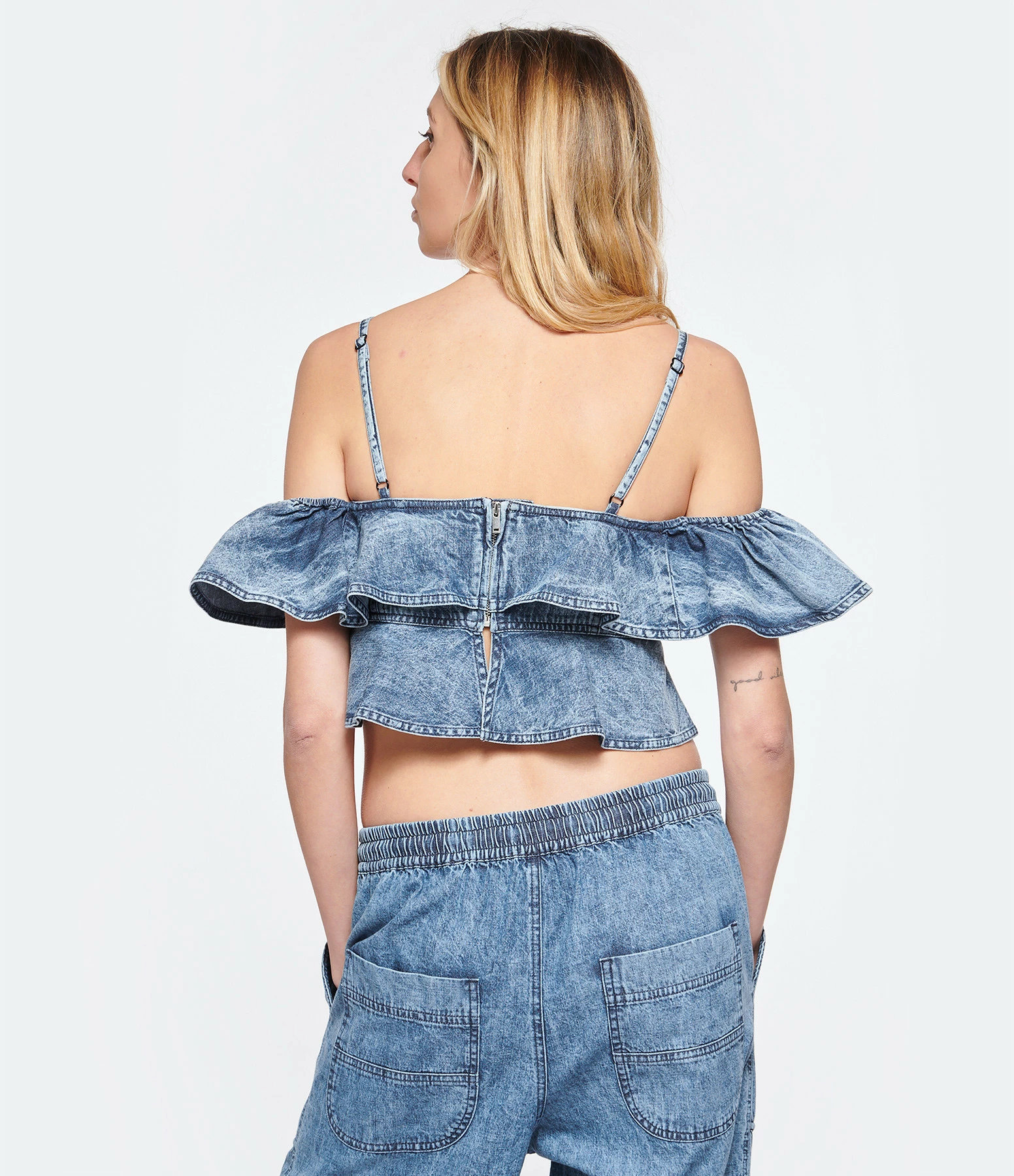 MARANT ÉTOILE Top Voloteo Coton Bleu 4 MARANT ÉTOILE Top Voloteo Coton Bleu – Image 4