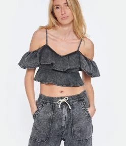 MARANT ÉTOILE Top Voloteo Coton Gris -Majestic Filatures shop imare look20230207 97