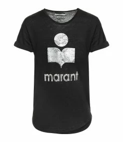 MARANT ÉTOILE Tee-shirt Koldi Lin Noir Argenté