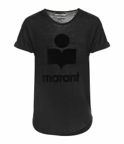 MARANT ÉTOILE Tee-shirt Koldi Logo Lin Noir
