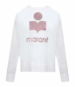 MARANT ÉTOILE Tee-shirt Klowia Lin Blanc Rose