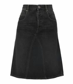 MARANT ÉTOILE Jupe Fiali Coton Noir Délavé