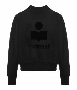 MARANT ÉTOILE Sweatshirt Moby Coton Noir Délavé