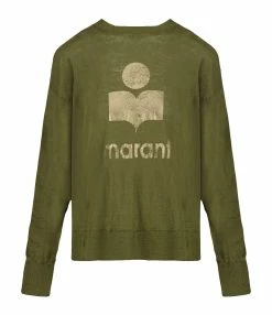 MARANT ÉTOILE Tee-shirt Klowia Lin Kaki Doré